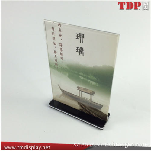 customized two sided clear tabletop tent card stand a5 size acrylic menu holder table stand menu holder acrylic menu holder